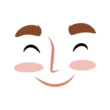 Mutlu bir yüz, geniş bir gülümseme çizgi film duygusu.