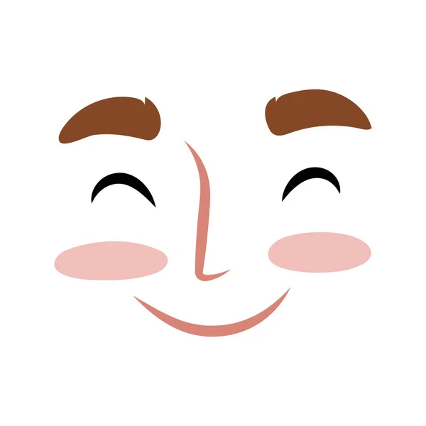 Vector happy face with wide open smile cartoon emotion