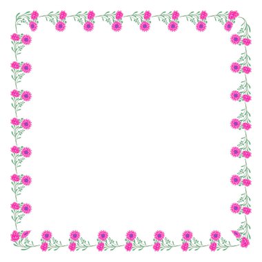 Vektör el beyaz arkaplana çiçek çelengi çerçevesi çizdi