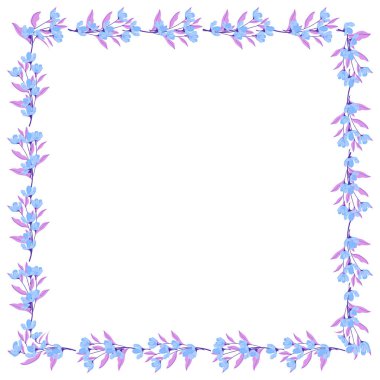 Vektör el beyaz arkaplana çiçek çelengi çerçevesi çizdi