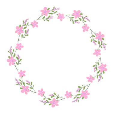 Beyaz arkaplana 28 Vektör eli çiçek çelengi çerçevesi çizdi