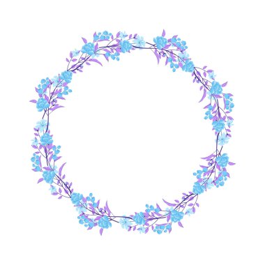 Vektör el beyaz arkaplana çiçek çelengi çerçevesi çizdi