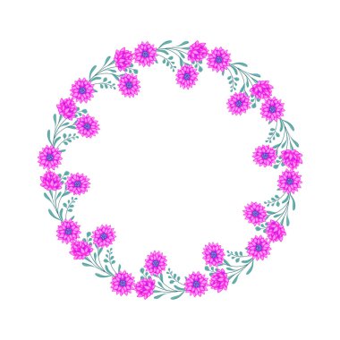 Vektör el beyaz arkaplana çiçek çelengi çerçevesi çizdi