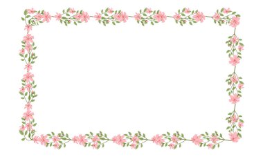 Beyaz arkaplana vektör eli çizilmiş çiçek çerçevesi
