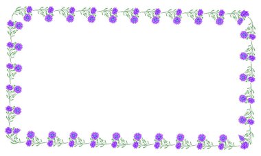 Beyaz arkaplana vektör eli çizilmiş çiçek çerçevesi