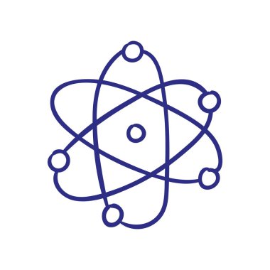 Beyaz arkaplanda izole edilmiş vektör atomik yapısı
