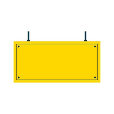Beyaz üzerinde vektör boş yol sarı trafik işareti