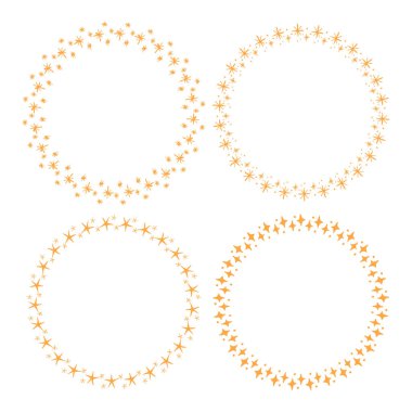 Yıldız koleksiyonu olan vektör kenarlık çerçeveleri