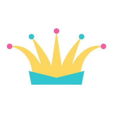 Beyaz arkaplanda düz prenses tacı