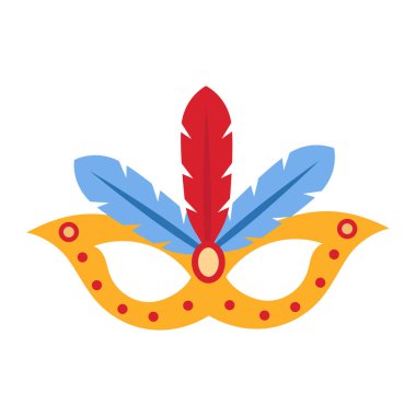 Beyaz arkaplanda vektör el çizilmiş karnaval maskesi