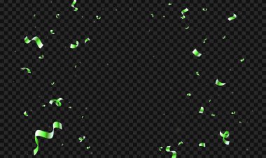 Vektör gerçekçi yeşil konfeti arkaplan tasarımı
