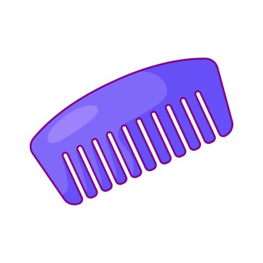 Beyaz arkaplan aksesuar sembolü üzerinde izole edilmiş çizgi film tarzında vektör dişli tarak simgesi