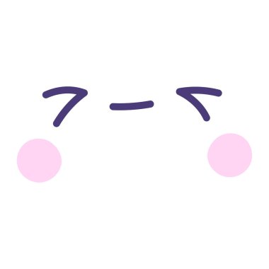 Vektör eli çizilmiş kawaii yüzü çizimi