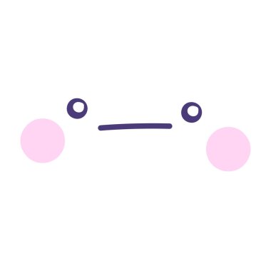 Vektör eli çizilmiş kawaii yüzü çizimi