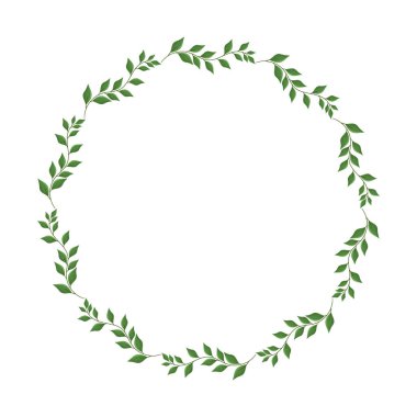 Beyaz arkaplana vektör eli çizilmiş çiçek çelengi