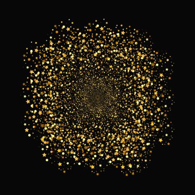 Siyah arkaplanda Vektör Altın Yıldızlar çizimi
