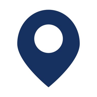 Beyaz arkaplanda izole edilmiş vektör nokta konum sembolü