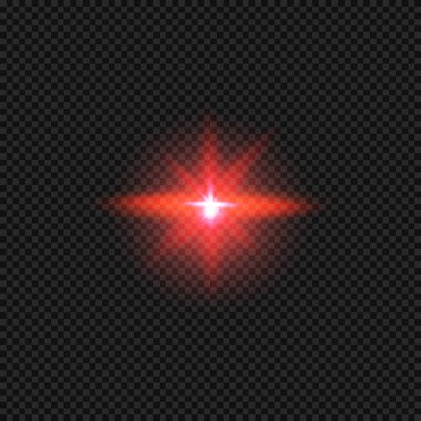 Şeffaf arkaplanda kırmızı ışığın vektör illüstrasyonu