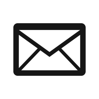 Beyaz arkaplanda vektör e- posta simgesi çizimi