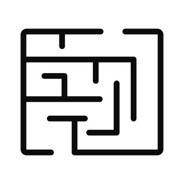 Vektör labirent oyunu arka planı. Giriş ve çıkışı olan labirent