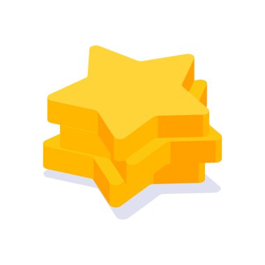 Beyaz arkaplanda vektör izometrik yıldız