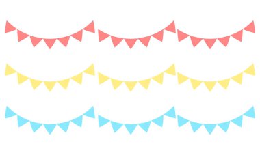 Parti parti çelenkleri koleksiyonu için vektör renk kiraz kuşu seti