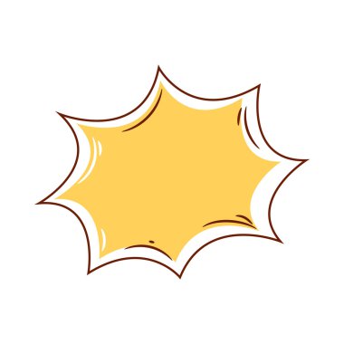 Beyaz üzerine basit komik konuşma kabarcığı taşıyıcı