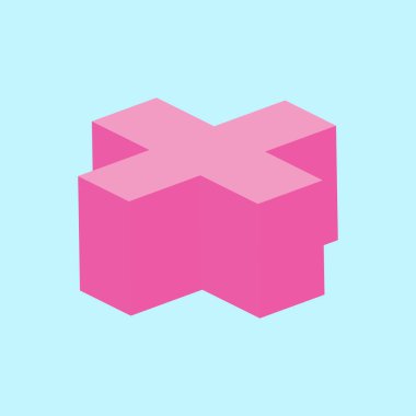 Vektör 3d gerçekçi kırmızı çarpı işaretli vektör gösterimi