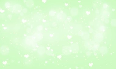 Vektör yeşil bulanık sevgililer günü arkaplanı kalpler bokeh