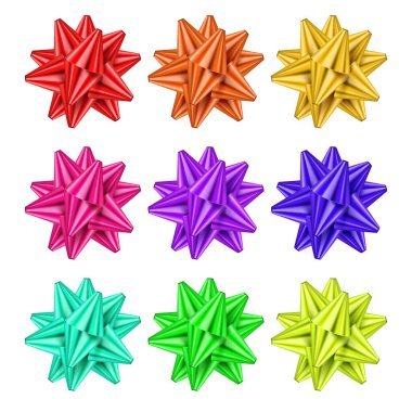 Beyaz arkaplanda vektör kolonya hediye yayı tasarımı