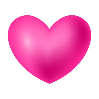 Beyaz arkaplanda izole edilmiş vektör pembe kalp
