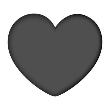 Vektör kalp silueti aşk sembolü şekil minimalist