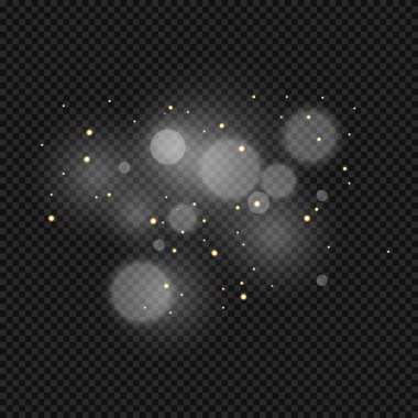 Şeffaf arkaplanda vektör ışığı efektleri