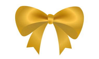 Vektör gerçekçi altın yay. Dekorasyon hediyeleri, selamlar, tatil için öge