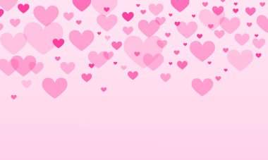 Sevgililer Günü için vektör pembe kalp tasarımı arka planı