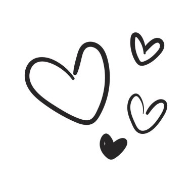 Vektör el çizilmiş kalp çizimi çizimi