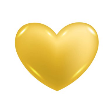 Beyaz arkaplanda izole edilmiş vektör simgesi resimleme sarı kalp