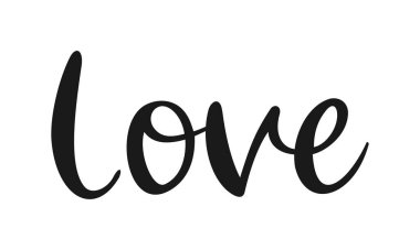 Aşk, kalp sevgililer günü ile biter. Romantik tırnak işareti, tipografi.