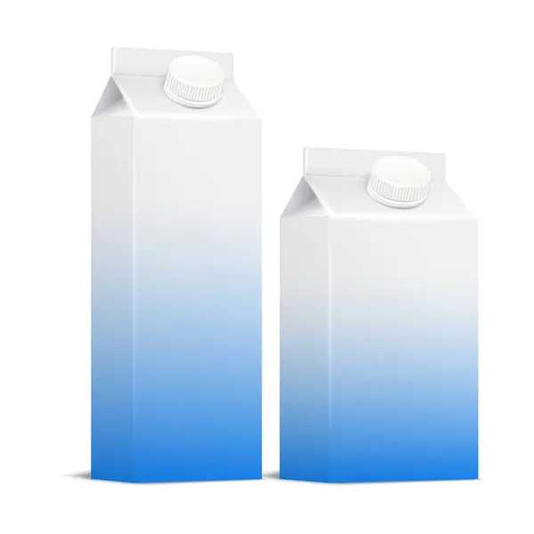 白色方块上的病媒白色牛奶盒 — 图库矢量图片#