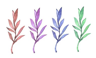 Renkli yapraklar dizayn ögesine sahip vektör dalı