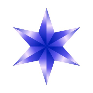 Beyaz arkaplanda vektör dekoratif mavi yıldız