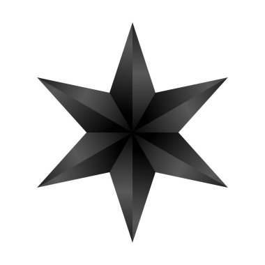 Beyaz arkaplanda vektör dekoratif siyah yıldız