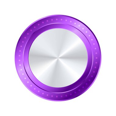 Beyaz arkaplanda boş mor rozet