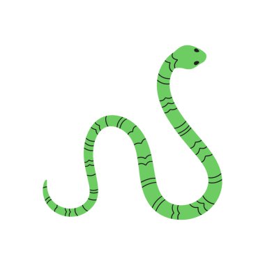 Beyaz zemin üzerinde vektör düz yılan