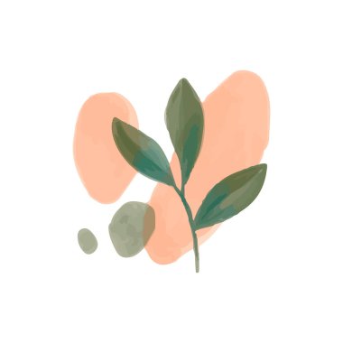 Beyaz üzerine el boyaması asgari tasarım olan vektör duvar sanatı