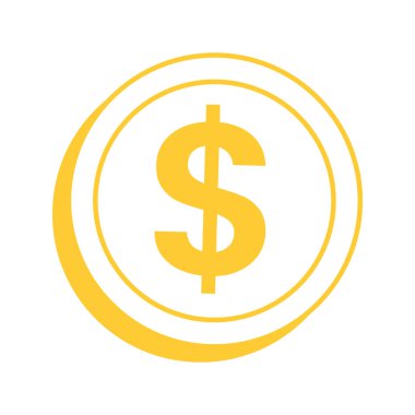 Beyaz arkaplan illüstrasyonunda vektör doları