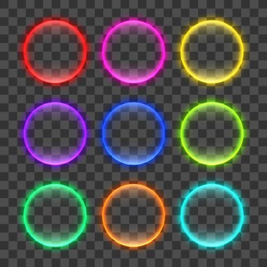 Vektör parlayan portal ışık çizgileri neon ışıklı portal ışık efekti png multicolor