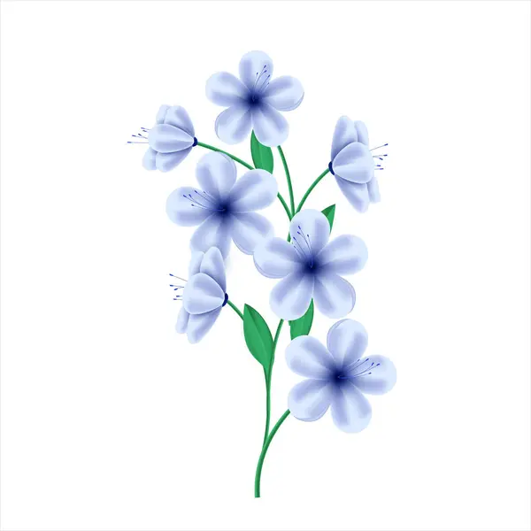 Vecteur Printemps Fleur Bleue Sur Fond Blanc — Image vectorielle