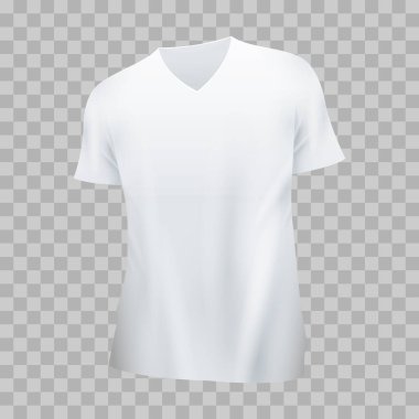 Erkek beyaz polo gömleğinin gerçekçi bir maketi.