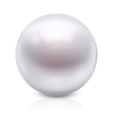 Beyaz arkaplanda vektör gerçekçi inci